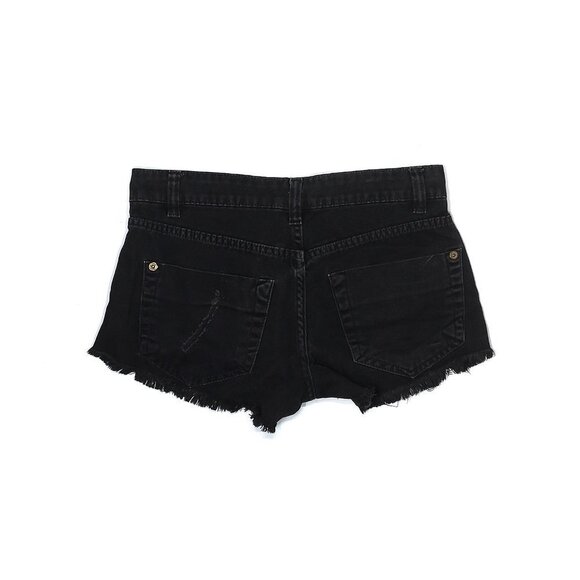 FARM Rio Black Denim Distressed Shorts Size 00 - Picture 10 of 10